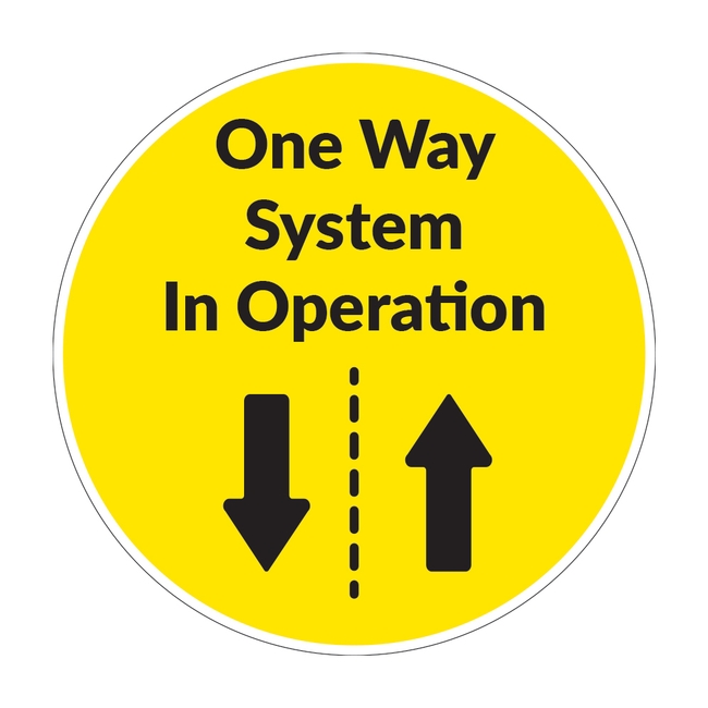 Covid 19 One Way System In Operation Floor Sticker